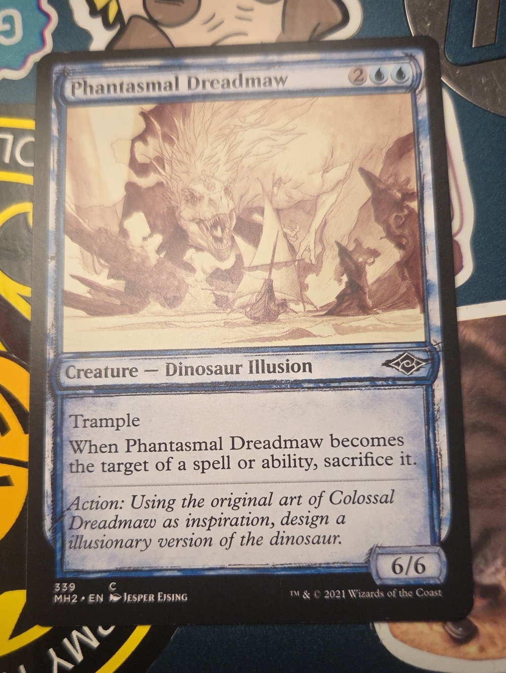 Phantasmal Dreadmaw - Blue Dinosaur Illusion Trading Card (Magic: The Gathering)